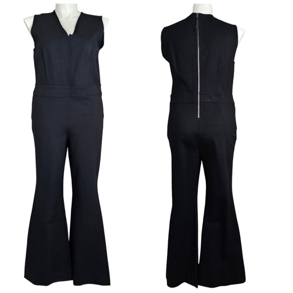 Spanx The Perfect Jumpsuit Black‎ Sleeveless Flare Ponte - Picture 1 of 11